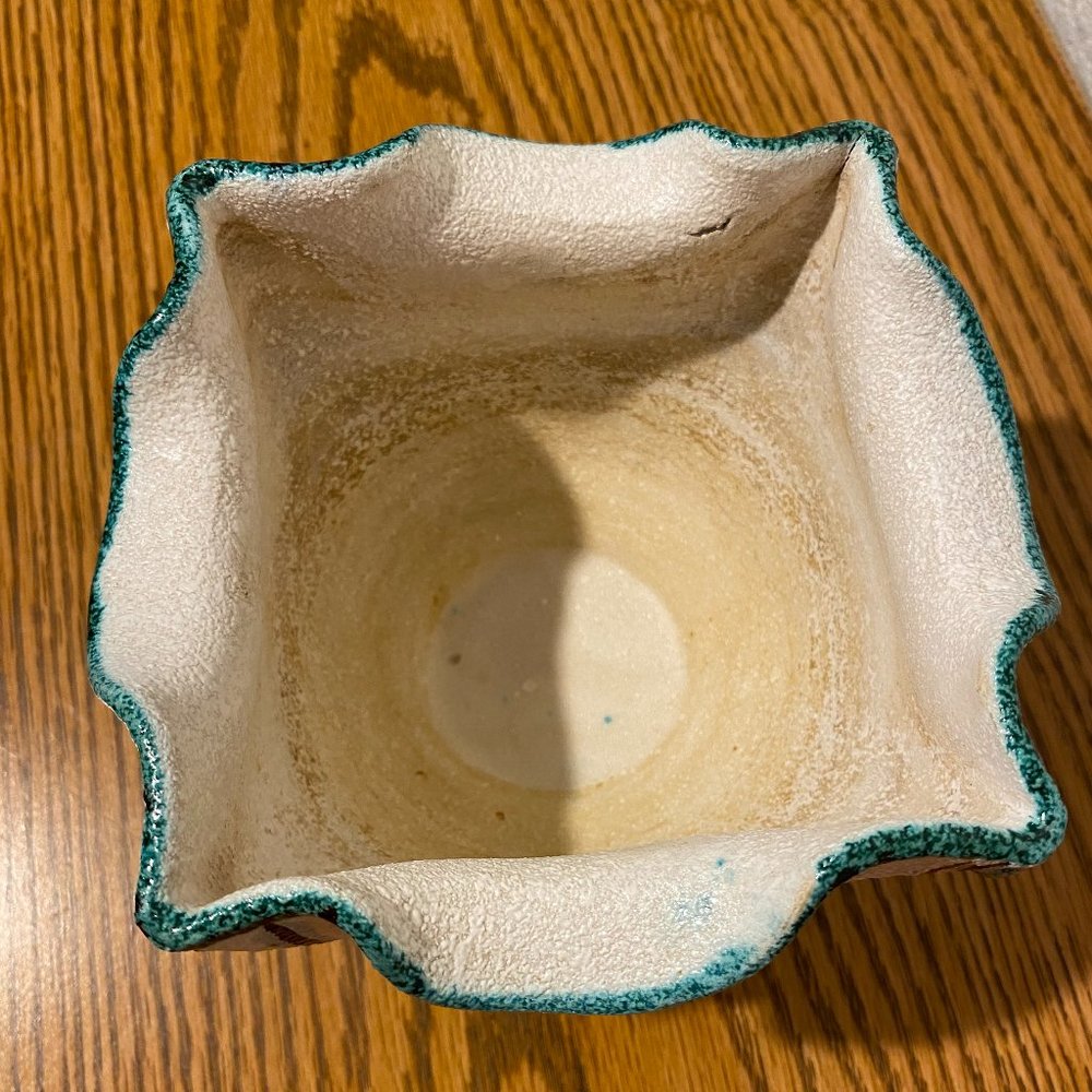 E&R Italian Tuscan Style Leafy Ceramic Pottery Planter White Granulated Finish - Picture 12 of 14